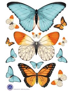 A3 Ark Klistermærker Til Ladcykel - Sommerfugl