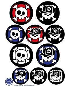 A3 Ark Klistermærker Til Ladcykel - Dødninghoved