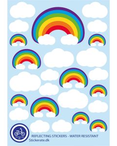 A5 Ark Klistermærker Til Cykelhjelmen - Regnbuer