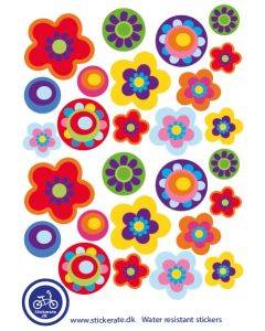 A5 Ark Klistermærker Til Cykelhjelmen - Blomster