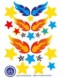 A5 Ark Klistermærker Til Cykelhjelmen - Flammer