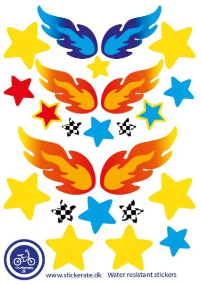 A5 Ark Klistermærker Til Cykelhjelmen - Flammer